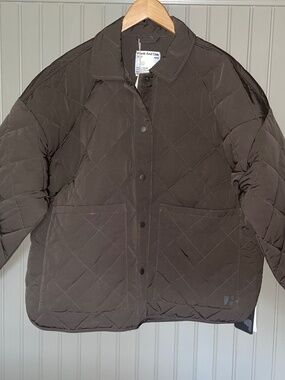 Frank And Oak Skyline Overshirt Jacket Women’s Medium Taupe Quilted Thermore NWT